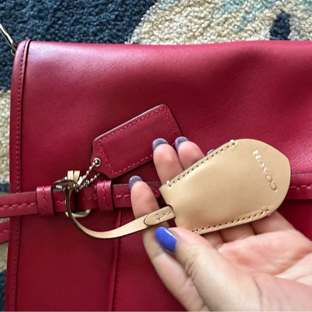 Coach || Peyton magenta leather tote bag